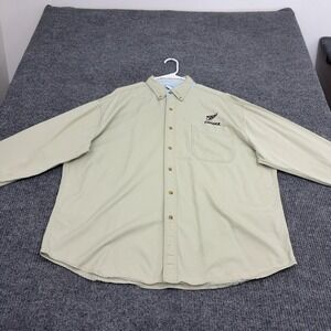 Vintage Washington Capitals CSA Shirt Mens XL Tan‎ Cotton Button Down Sportswear
